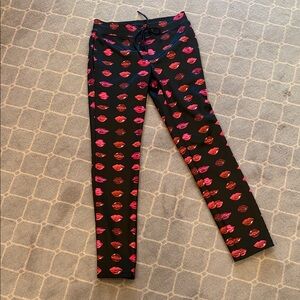 Pam Gela NWT Track Pants XS P with Pink Lip Print